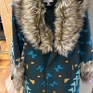 Tasha Polizzi NWOT long Aztec coat